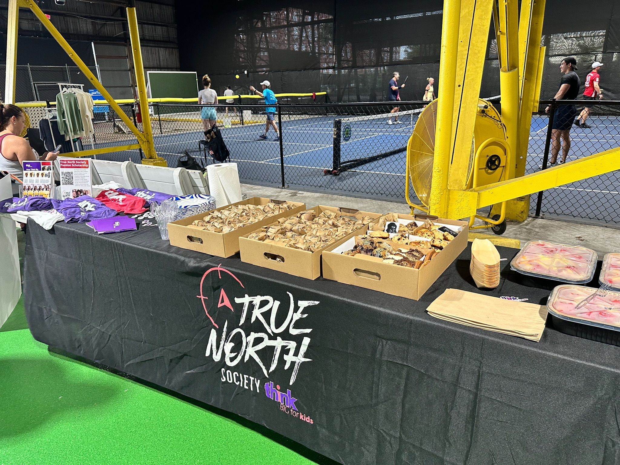 brunch with pickleball court