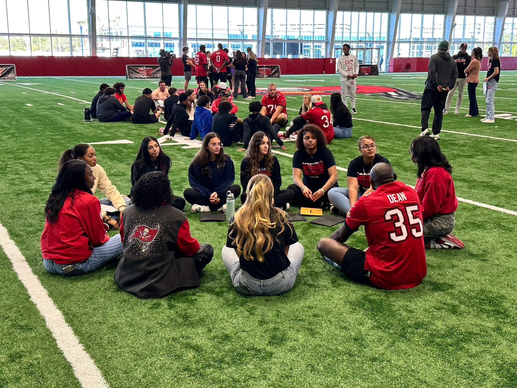 Think Big For Kids and Tampa Bay Buccaneers on field